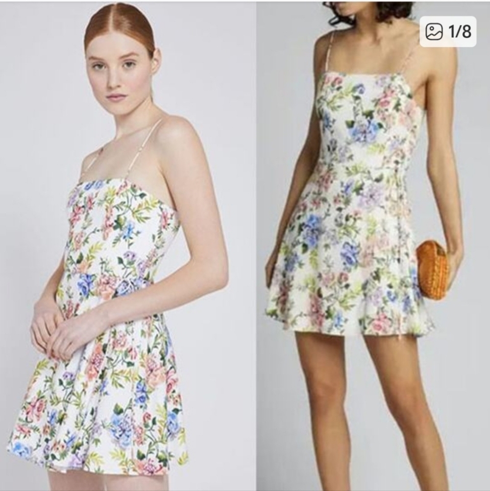 ALICE + OLIVIA Trixie Women's Size 14 floral print mini dress - Picture 2 of 16